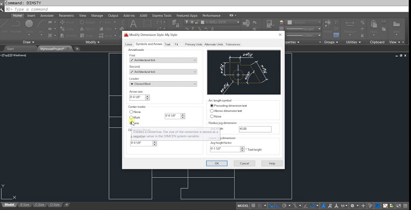 Các nhóm lệnh cơ bản đo kích thước trong cad